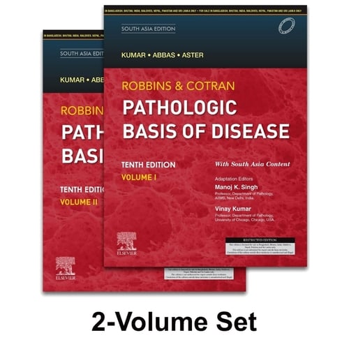 Robbins And Cotran Pathologic Basis Of Disease 10th Edition Set of 2 Volumes South Asia Edition.