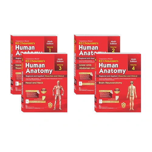 BD Chaurasia's Human Anatomy, 9th Edition 2023 Set of (Volume 1, 2, 3 & 4)