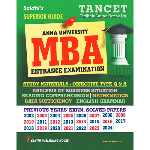 Tancet MBA Book 2025 Entrance Examination from Sakthi Publication