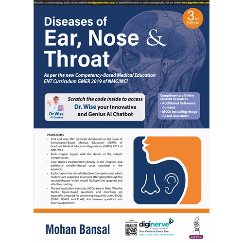Diseases of Ear, Nose & Throat by Mohan Bansal, 3rd Edition Reprint