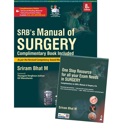 9789366160375 SRB’s Manual of Surgery with One Stop Resource for All Your Exam Needs in Surgery by Sriram Bhat, 8th Edition