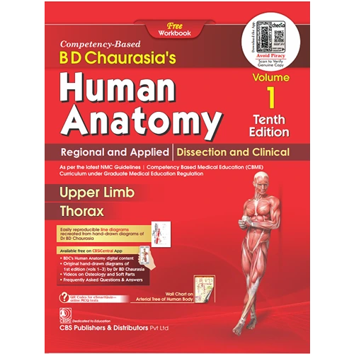 BD Chaurasia's Human Anatomy 10th Ed Vol 1 Regional And Applied Dissection And Clinical Upper Limb Thorax