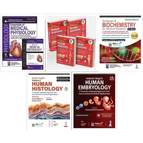 1st Year MBBS Combo of 5 Textbooks