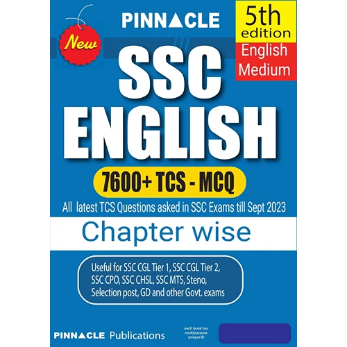 SSC English 7600 TCS MCQ chapter wise with detailed explanation, 5th Edition (English Medium)