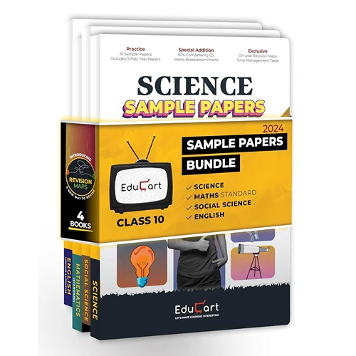 Educart CBSE Class 10 Sample Papers Bundle - Science, Maths, Social Science & English 2023-24