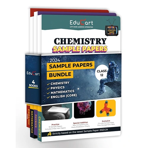 Educart CBSE Class 12 Sample Papers Bundle - Physics, Maths, Chemistry & English 2023-24