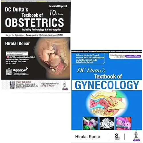 DC Dutta’s Textbook of Obstetrics + Textbook of Gynecology - Set of 2 Books (Combo)