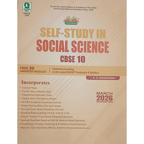 Evergreen Self Study In Social Science by K.S. Randhawa For Class 10 CBSE - (2026) Edition