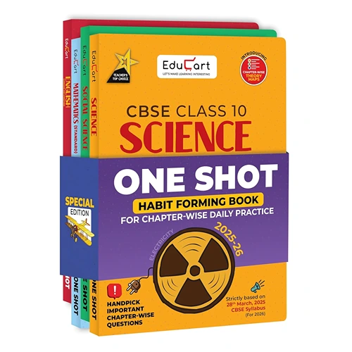 Educart CBSE Class 10 One Shot Chapter-Wise Question Bank (Science, Mathematics, Social Science and English) Based On New Syllabus 2026 (4 Book Bundle)