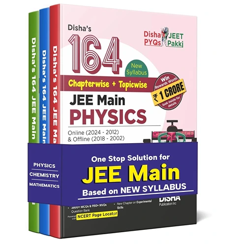 Disha's 164 Chapter-wise+Topic-wise JEE Main Online (2024-12) & Offline (2018-02) Phy, Chem & Maths Previous Years Solved Papers, 8th Edition