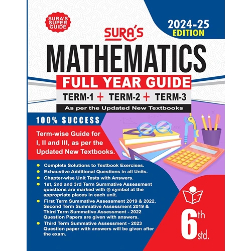 SURA`S 6th Standard Guide Mathematics Full Year Guide English Medium 2024-25