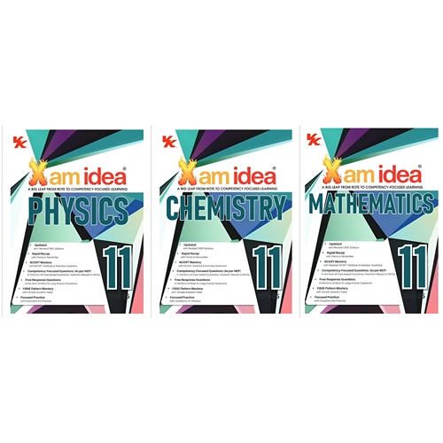 Xam idea Class 11 CBSE Set of 3 (Physics, Chemistry & Mathematics) Books, Chapterwise Question Bank, NCERT Questions Included (2024-25)