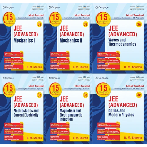 Cengage JEE Advanced Physics Series: Mechanics I & II, Magnetism, Waves, Optics, Electrostatics (Set of 6 Books) 2025