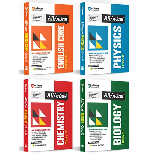 All In One Combo Class 11th Physics, Chemistry, Biology, English Core for CBSE Exam 2025-26 (Set of 4 Books)