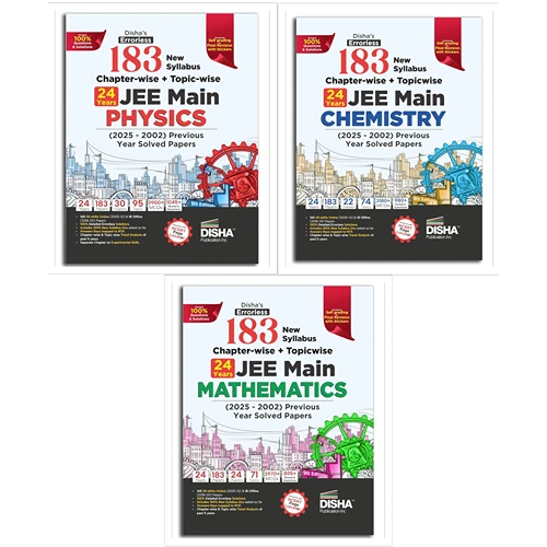 Disha's Errorless 183 New Syllabus Chapter-wise & Topic-wise JEE Main Physics, Chemistry & Mathematics (2025 - 2002) Previous Year Solved Papers, 9th Edition