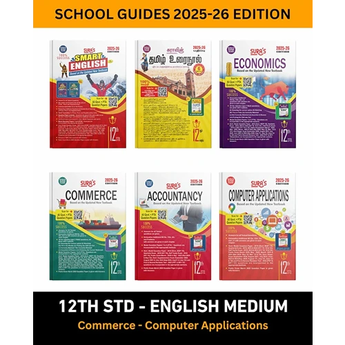 SURAS 12th Std All subjects Guide for Accountancy with Computer Application Stream Students (English Medium) 2025-26